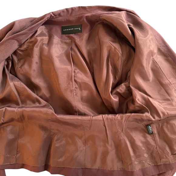 August Silk Full Zipper Jacket in Burnt Sienna Women’s Size Medium - Picture 6 of 7